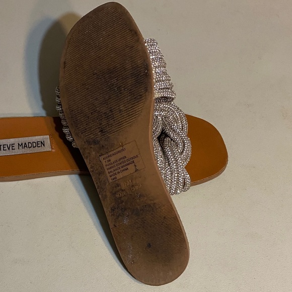Steve Madden Silver Beaded Slide Sandals - Picture 3 of 4